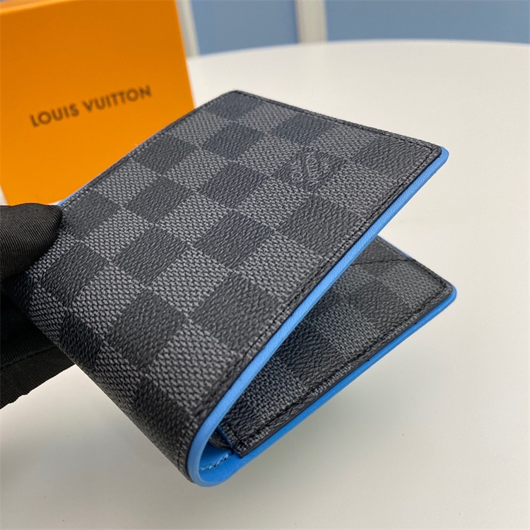 N64434 - LV Black Plaid Damier Graphite Multiple Leather Wallet