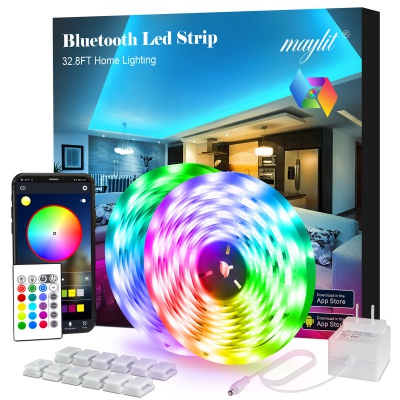 maylit Led Strip Lights, 8.2 ft Tv Led Backlight for 40-60 inch Tv  Bluetooth Control Sync to Music, USB Bias Lighting Tv Led Lights Kit with  Remote 