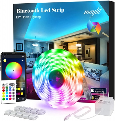 Maylit Led Strip Lights, 20FT USB Led Light Strip Kit with Remote, RGB 5050  Color Changing Led Lights for Tv Backlight, Bedroom, Room, Home  Decorations, 2 Rolls of 10 Feet 