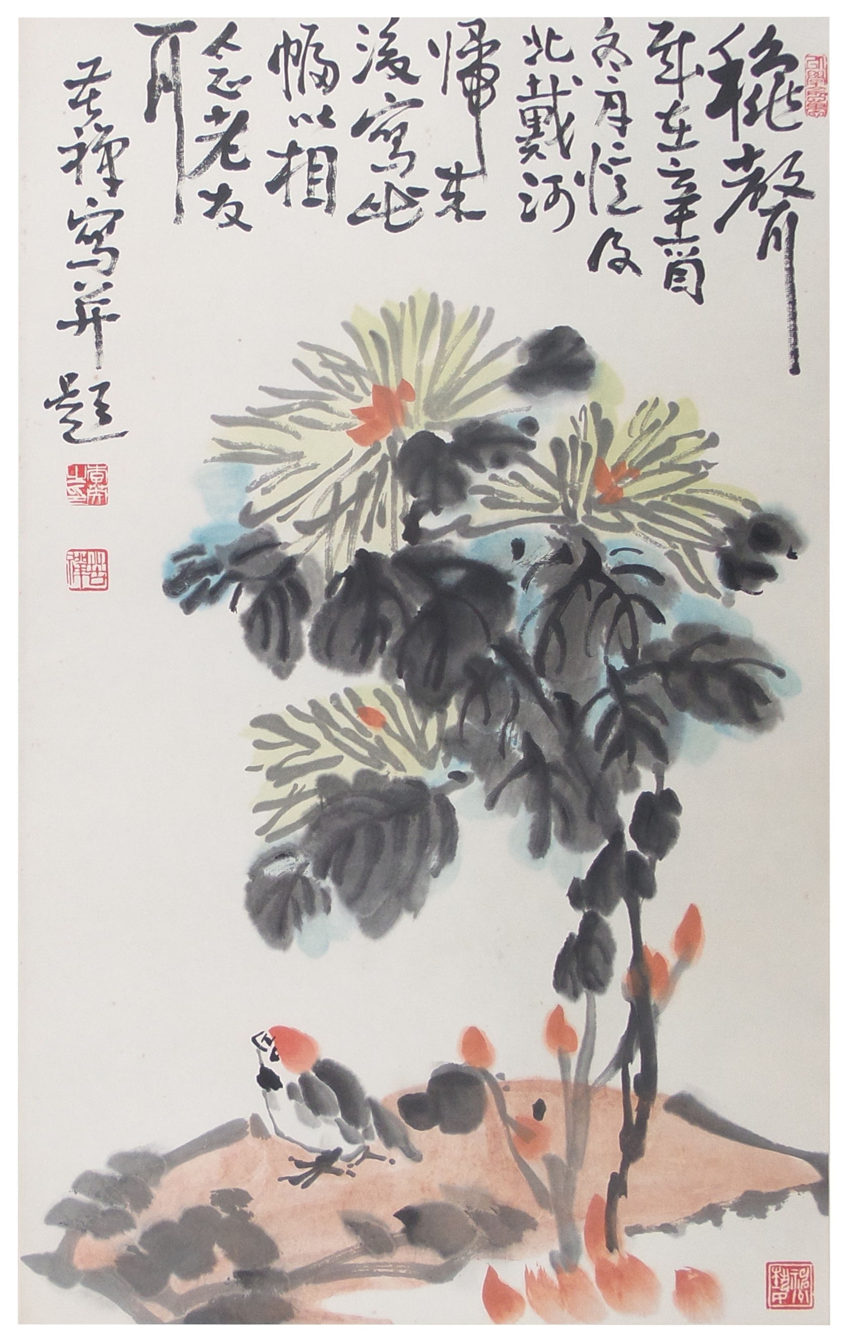 おすすめ】 珍藏珍品 肉筆絵書李先生妻出席展示会作品 李苦禅 中国大