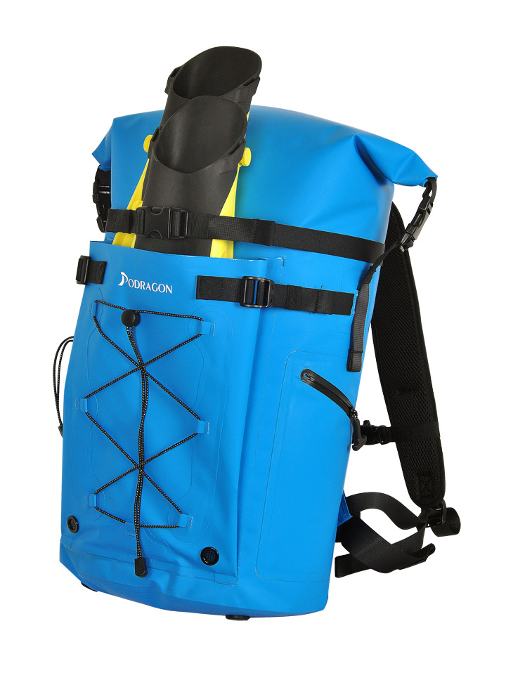 Podragon diving gear bag and fin bag release both appearance...