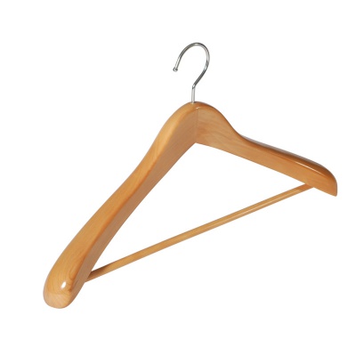 Contoured Deluxe Wooden Coat Hanger